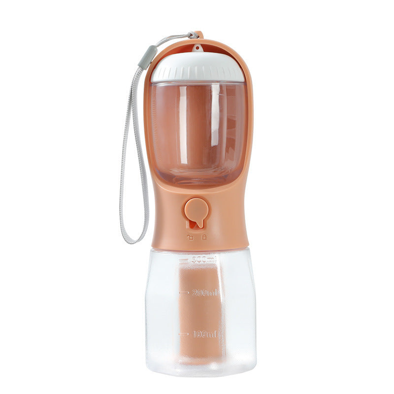 3-in-1 Portable Dog Water Bottle – Travel Pet Bowl with Food & Waste Bag Dispenser, Leak-Proof & Hands-Free
