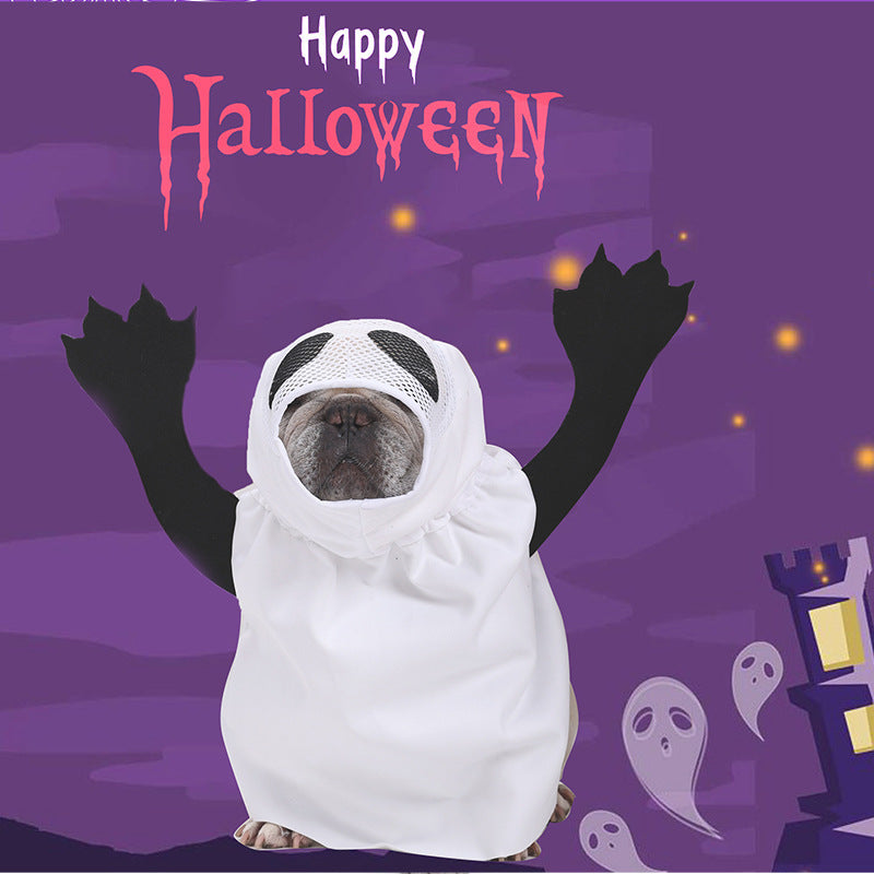Pet Ghost Costume – Halloween Outfit for Dogs & Cats | Holiday Party Cosplay