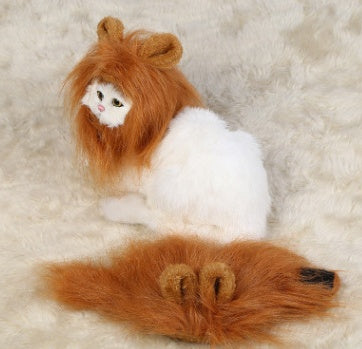 Lion Mane Pet Hat – Funny Halloween Costume for Cats & Small Dogs