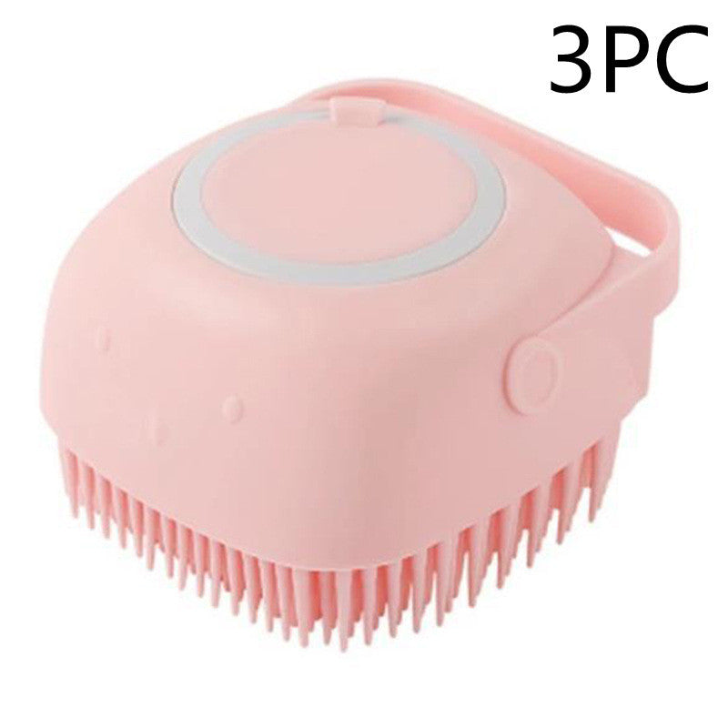 Silicone Pet Bath & Grooming Glove – Dog & Cat Massage Brush with Built-In Shampoo Dispenser