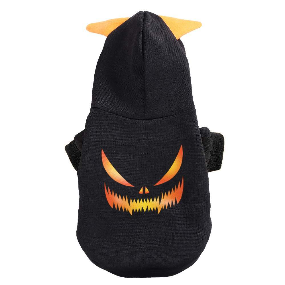 Halloween Pet Clothes – Cotton Dog & Cat Outfit with Flaming Eyes or Pumpkin Design