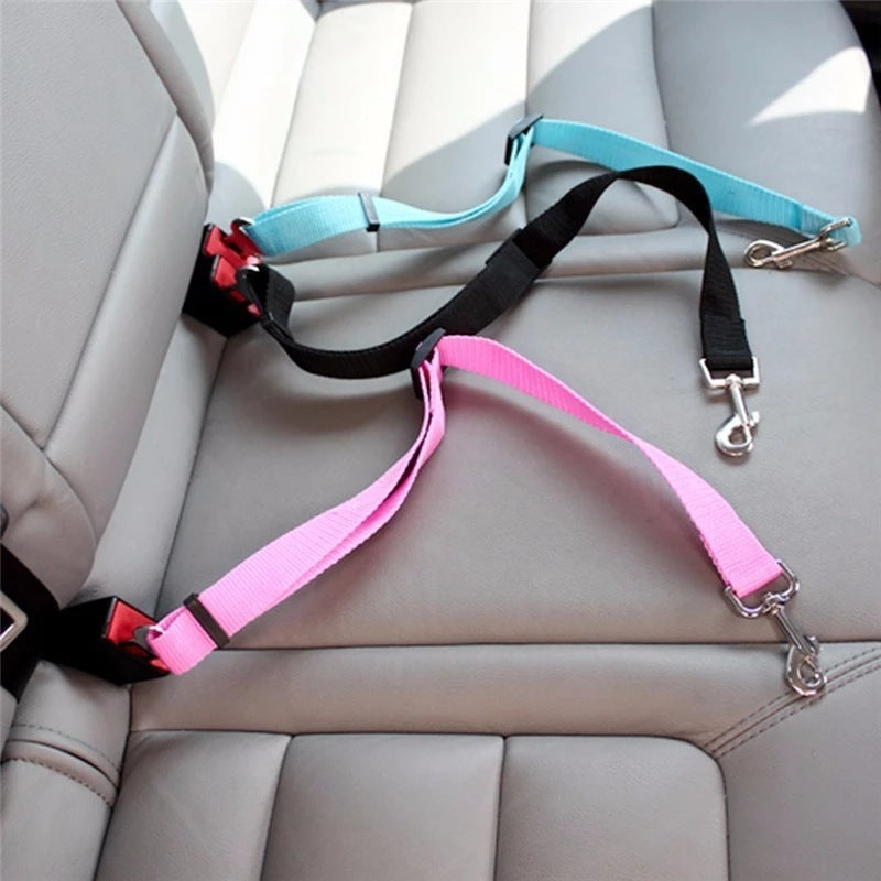 Adjustable Dog Car Seat Belt Harness Clip – Pet Safety Seatbelt for Cats & Dogs, Vehicle Travel Restraint Lead