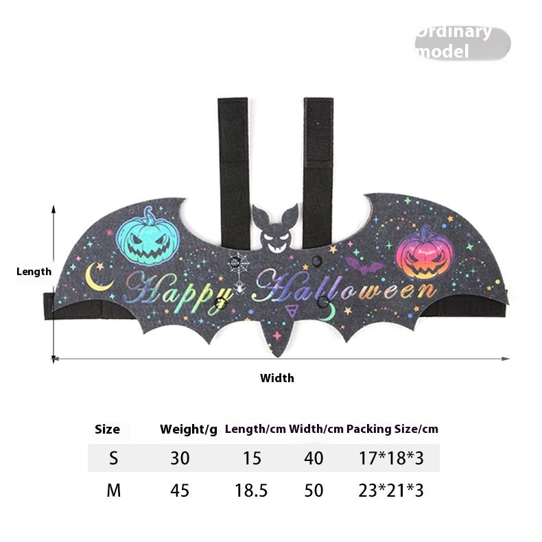 Halloween Pet Batwing Costume – Pumpkin & Ghost Bat Wings with Bell Options