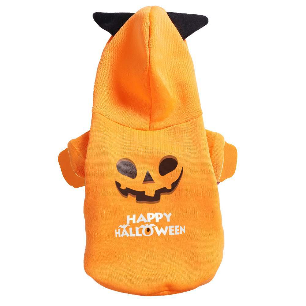 Halloween Pet Clothes – Cotton Dog & Cat Outfit with Flaming Eyes or Pumpkin Design