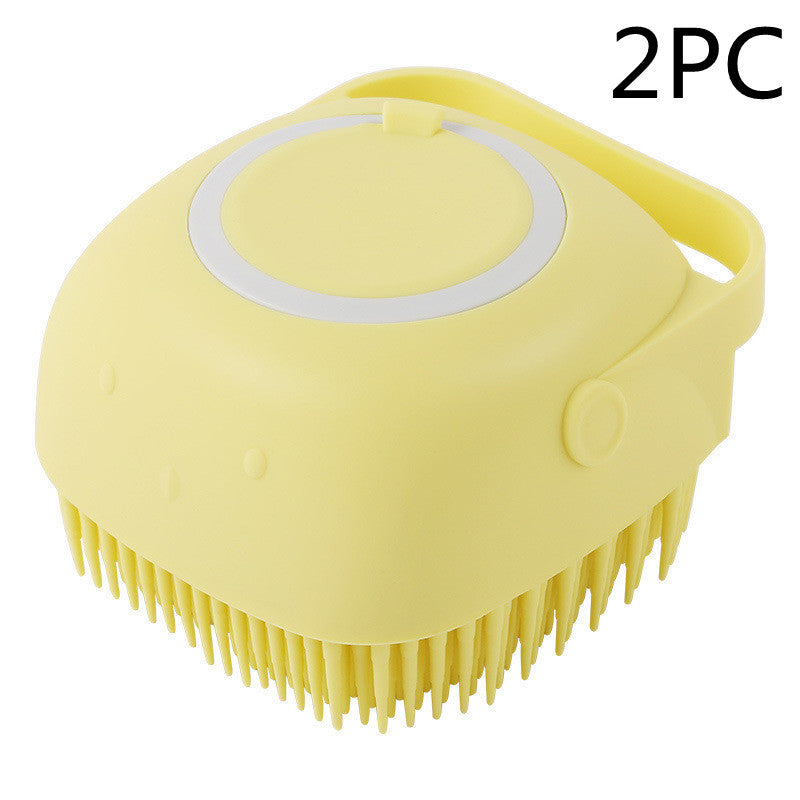 Silicone Pet Bath & Grooming Glove – Dog & Cat Massage Brush with Built-In Shampoo Dispenser