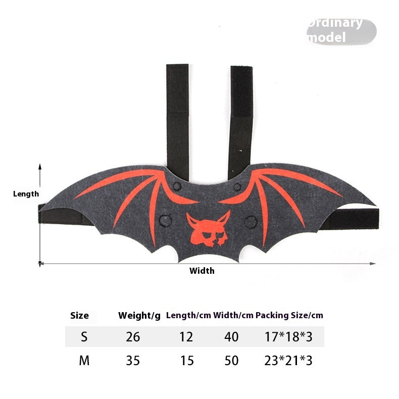 Halloween Pet Batwing Costume – Pumpkin & Ghost Bat Wings with Bell Options