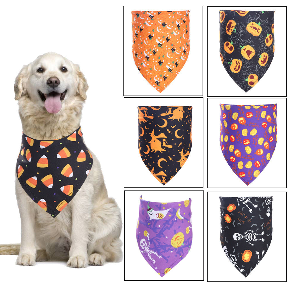 Halloween Pet Bandana – Saliva Towel Costume Accessory for Dogs & Cats