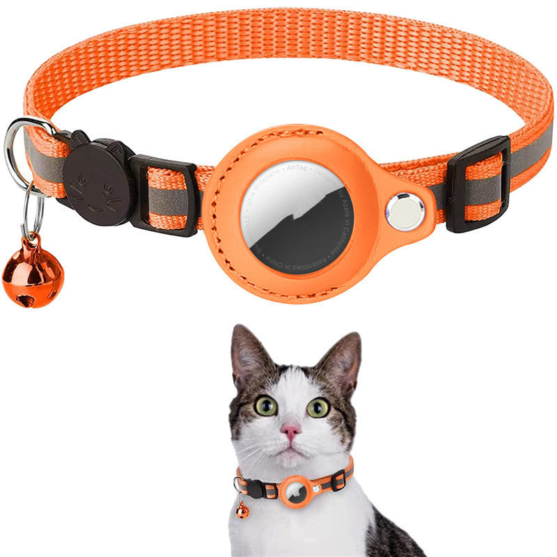 Reflective Waterproof Nylon AirTag Collar for Dogs & Cats – Breakaway Safety Buckle & Built-In Apple AirTag Holder