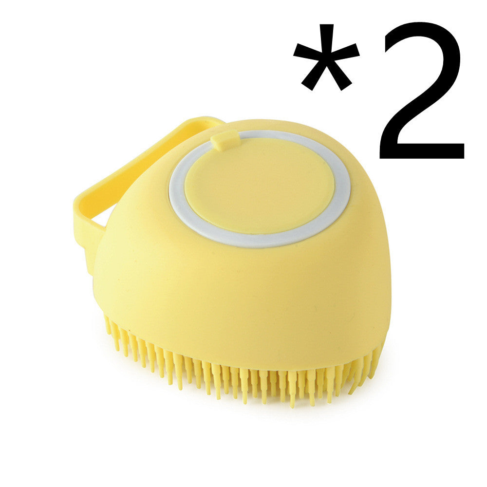 Silicone Pet Bath & Grooming Glove – Dog & Cat Massage Brush with Built-In Shampoo Dispenser