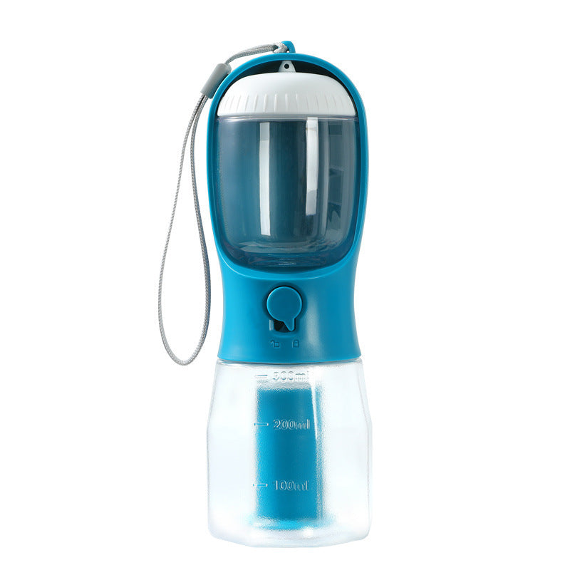 3-in-1 Portable Dog Water Bottle – Travel Pet Bowl with Food & Waste Bag Dispenser, Leak-Proof & Hands-Free