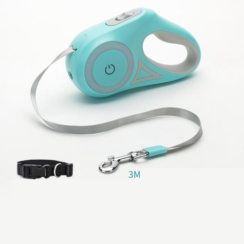 Retractable Dog Leash with Collar & LED Spotlight – Automatic Pet Traction Rope for Small & Medium Dogs