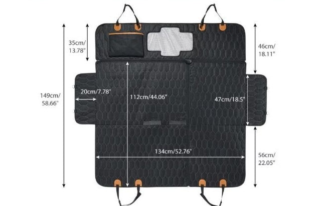 3-in-1 Pet Car Seat Cover – Machine Washable Dog & Cat Travel Mat, Waterproof Hammock & Seat Protector