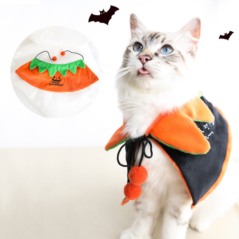 Pumpkin Cloak & Bat Wings Pet Costume – Scary Halloween Outfit for Cats & Dogs