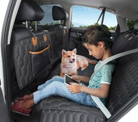 3-in-1 Pet Car Seat Cover – Machine Washable Dog & Cat Travel Mat, Waterproof Hammock & Seat Protector
