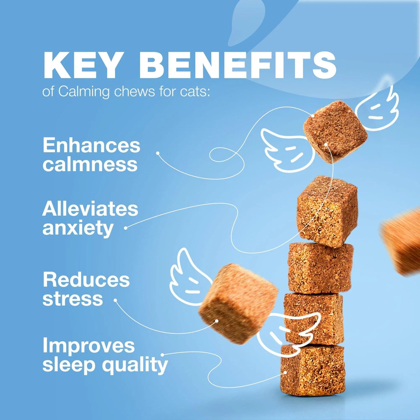 Cat Calming Treats – Hemp & Melatonin Soft Chews with Probiotics