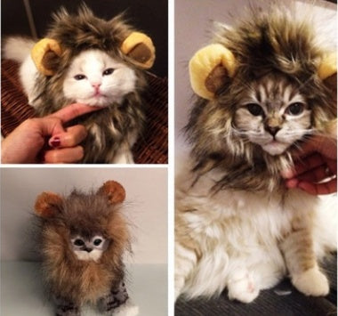 Lion Mane Pet Hat – Funny Halloween Costume for Cats & Small Dogs