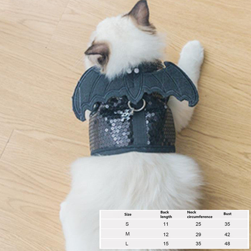 Pumpkin Cloak & Bat Wings Pet Costume – Scary Halloween Outfit for Cats & Dogs
