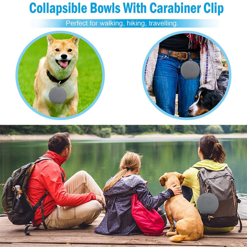 Collapsible Silicone Double Pet Bowl – Foldable Food & Water Feeder for Dogs & Cats | Portable, Non-Slip Travel Bowl