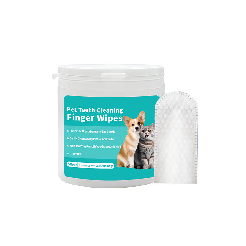 Disposable Pet Cleaning Wipes – Teeth & Ear Care Fingertip Pads for Dogs & Cats