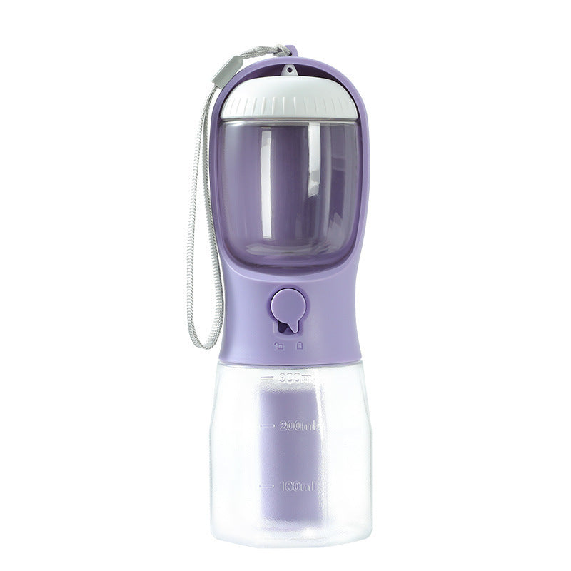 3-in-1 Portable Dog Water Bottle – Travel Pet Bowl with Food & Waste Bag Dispenser, Leak-Proof & Hands-Free