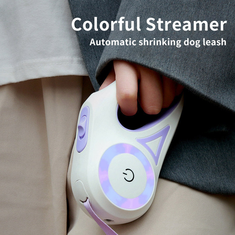 Retractable Dog Leash with Collar & LED Spotlight – Automatic Pet Traction Rope for Small & Medium Dogs