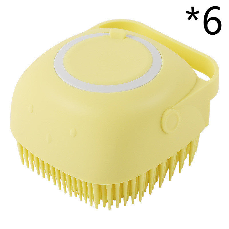 Silicone Pet Bath & Grooming Glove – Dog & Cat Massage Brush with Built-In Shampoo Dispenser