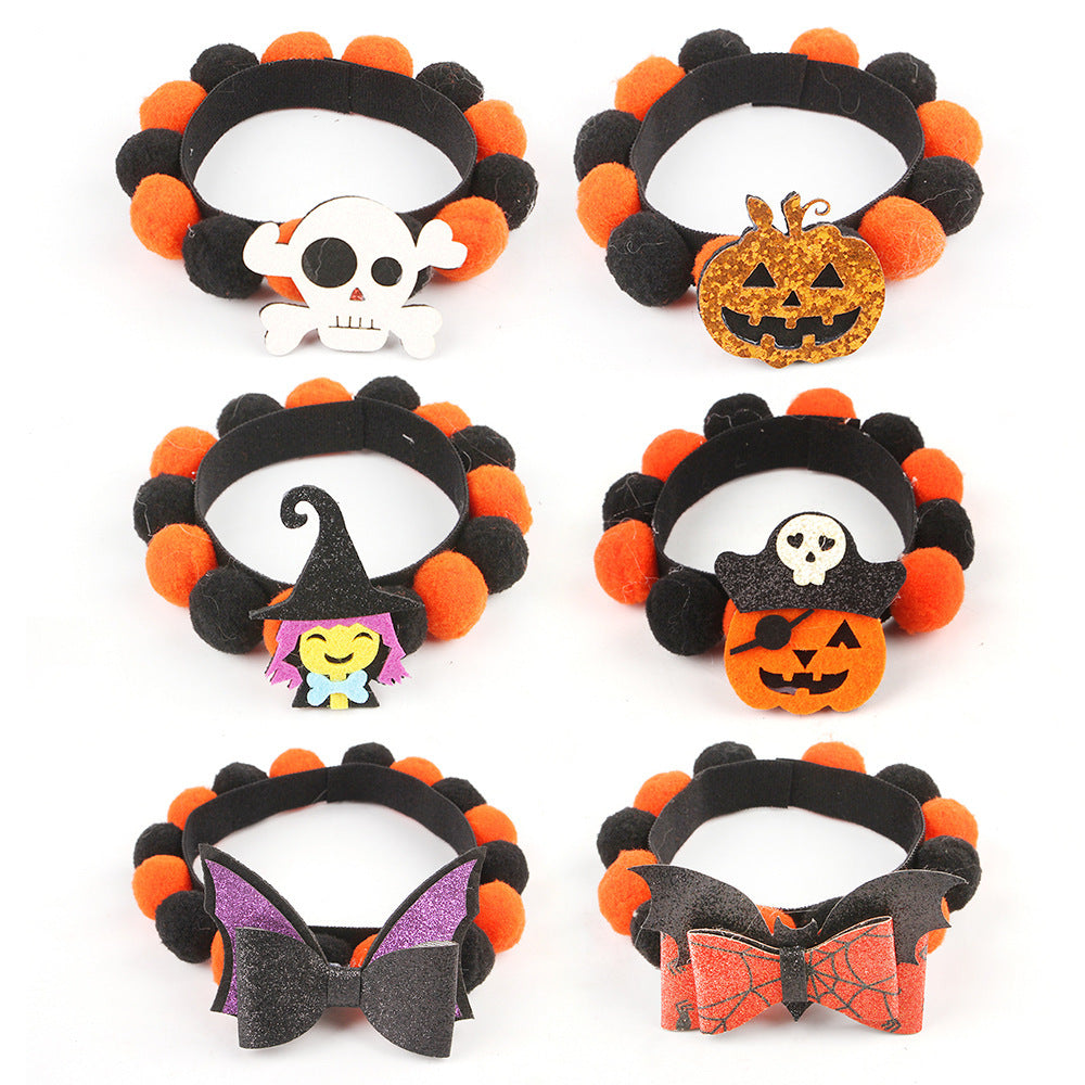 Pumpkin Pet Collar – Halloween Fur Ball Accessory for Cats & Dogs
