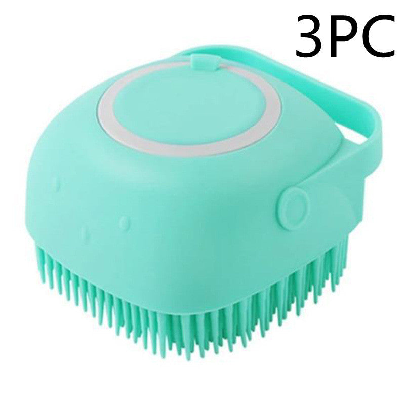 Silicone Pet Bath & Grooming Glove – Dog & Cat Massage Brush with Built-In Shampoo Dispenser