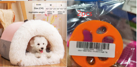 Portable Pet Nest – Warm Autumn & Winter Dog and Cat Bed, Moisture-Proof Long Fur Cat Nest