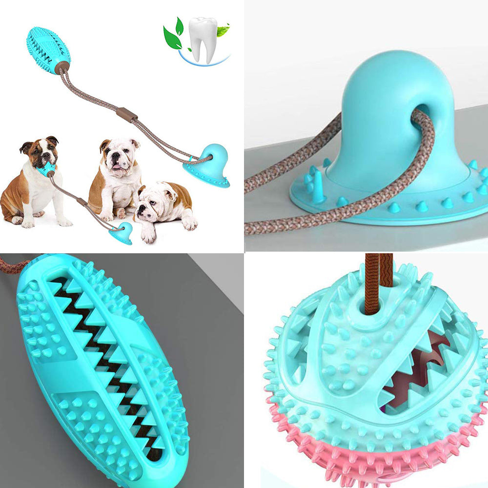 Dog Suction Cup Tug Toy with Interactive Ball – Chew Toy for Teeth Cleaning, Biting & Feeding