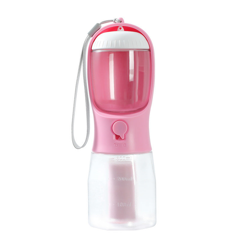 3-in-1 Portable Dog Water Bottle – Travel Pet Bowl with Food & Waste Bag Dispenser, Leak-Proof & Hands-Free