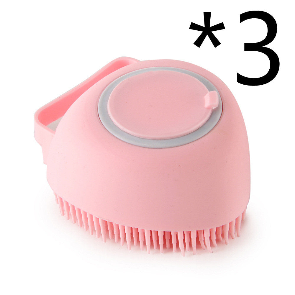 Silicone Pet Bath & Grooming Glove – Dog & Cat Massage Brush with Built-In Shampoo Dispenser