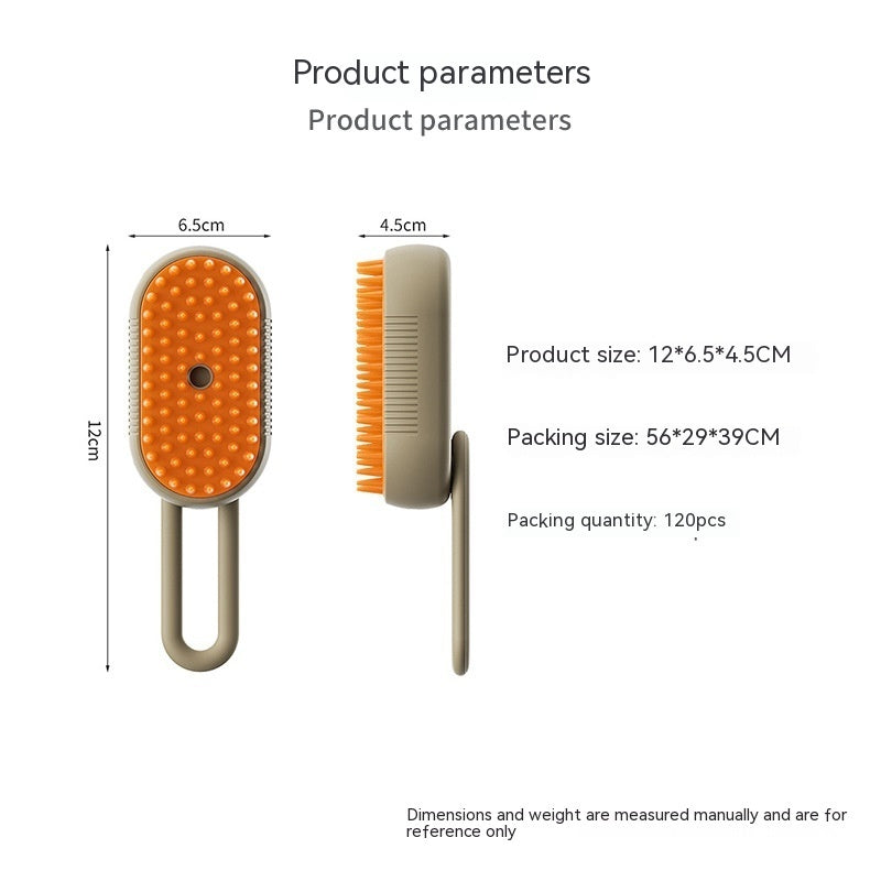 3-in-1 Steam Pet Grooming Brush – Electric Spray Cat & Dog Hair Remover & Massaging Deshedding Comb – Self-Cleaning Pet Grooming Tool