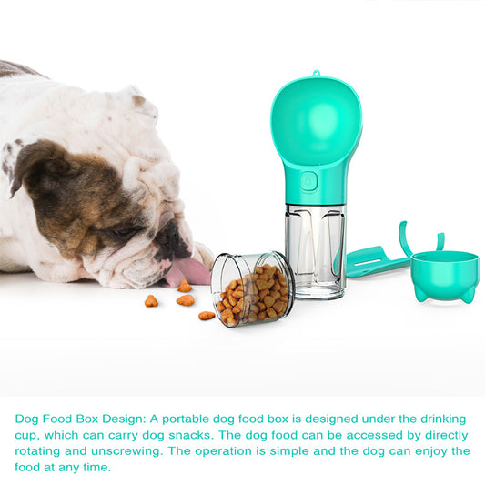 3-in-1 Dog Water Bottle with Feeder Bowl & Waste Bag Holder – Portable Pet Travel Water Dispenser for Dogs & Cats