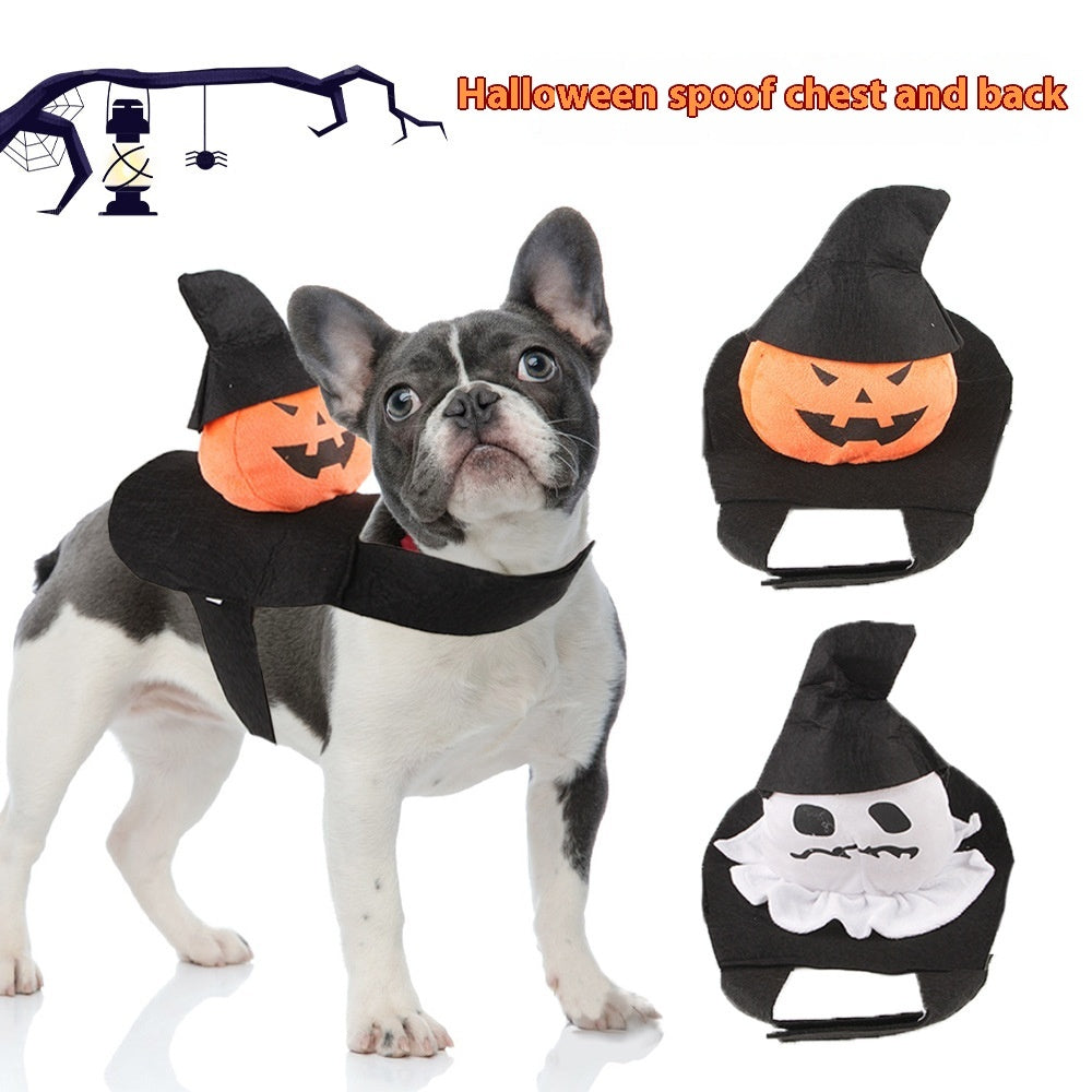 Pumpkin & Ghost Rider Pet Costume – Funny Halloween Outfit for Dogs & Cats