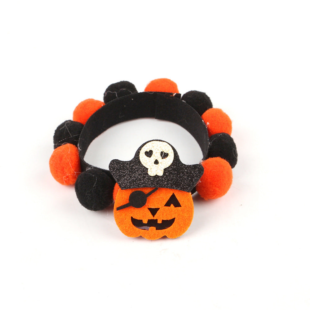 Pumpkin Pet Collar – Halloween Fur Ball Accessory for Cats & Dogs