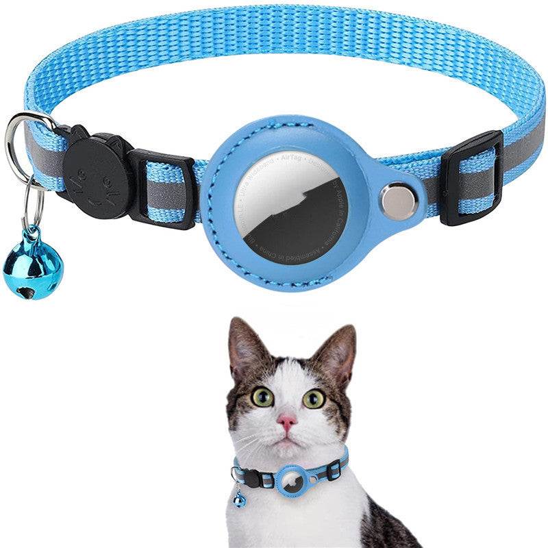 Reflective Waterproof Nylon AirTag Collar for Dogs & Cats – Breakaway Safety Buckle & Built-In Apple AirTag Holder