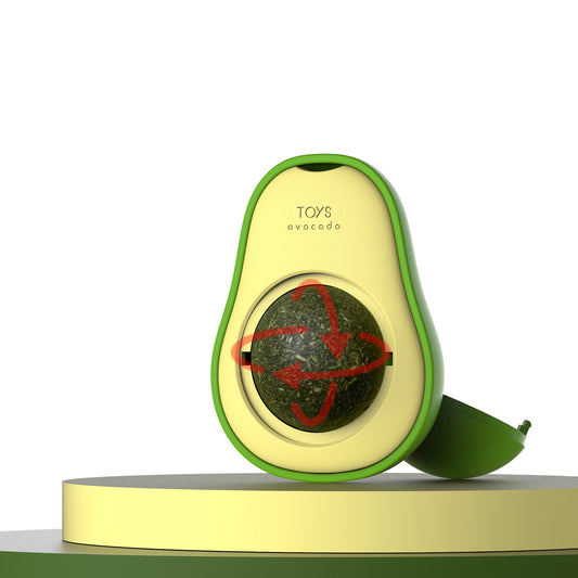 360° Rotating Avocado Catnip Mint Ball – Self-Healing Interactive Dental & Stress Relief Toy for Cats