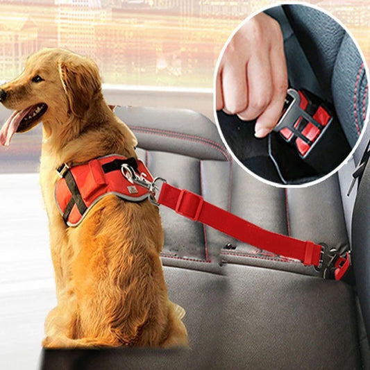 Adjustable Dog Car Seat Belt Harness Clip – Pet Safety Seatbelt for Cats & Dogs, Vehicle Travel Restraint Lead