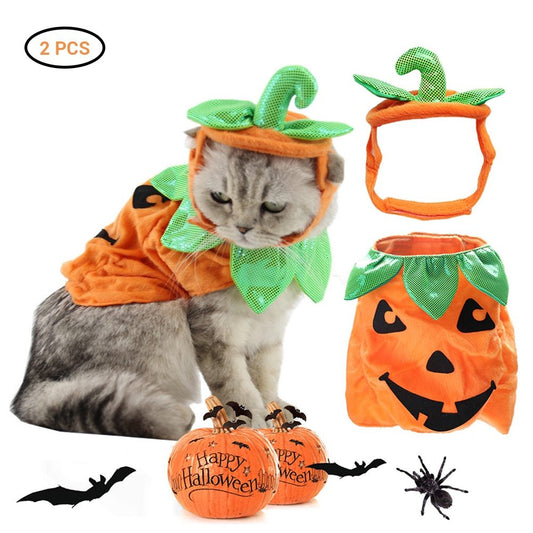 Pumpkin Pet Costume – Cute Halloween Outfit for Cats & Dogs