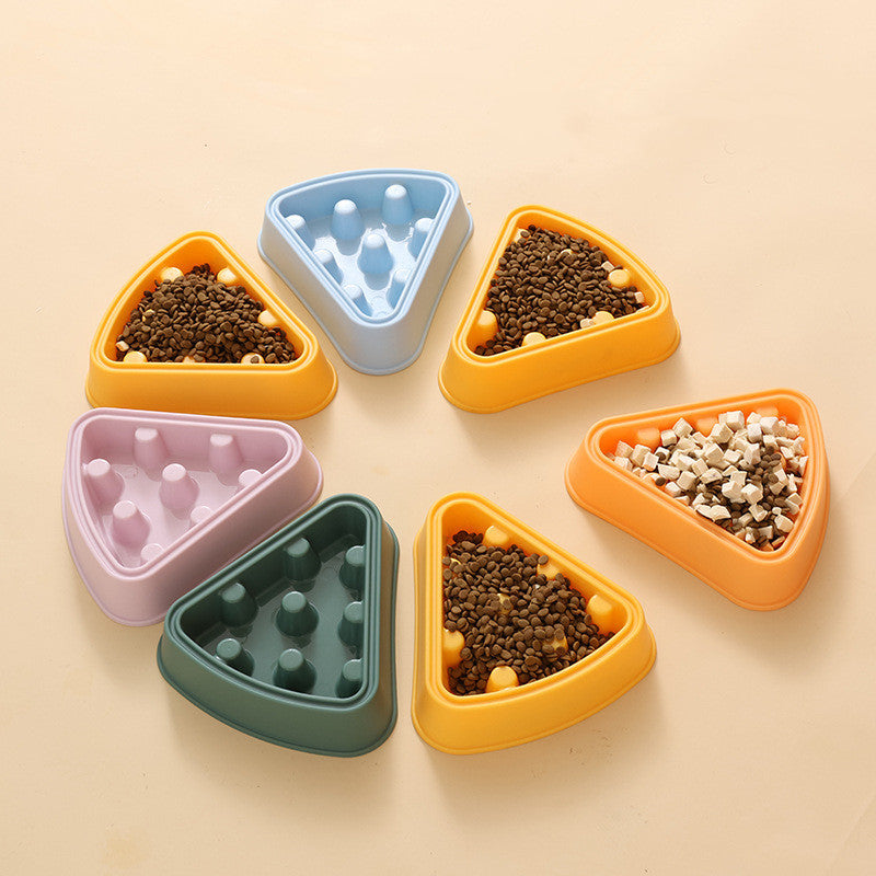 Pizza Slice Slow Feeder Bowl for Cats & Dogs – Non-Toxic Cartoon Design to Prevent Choking, Promote Healthy Eating