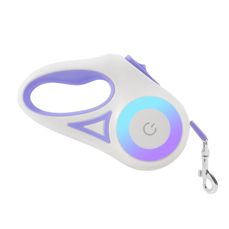 Retractable Dog Leash with Collar & LED Spotlight – Automatic Pet Traction Rope for Small & Medium Dogs