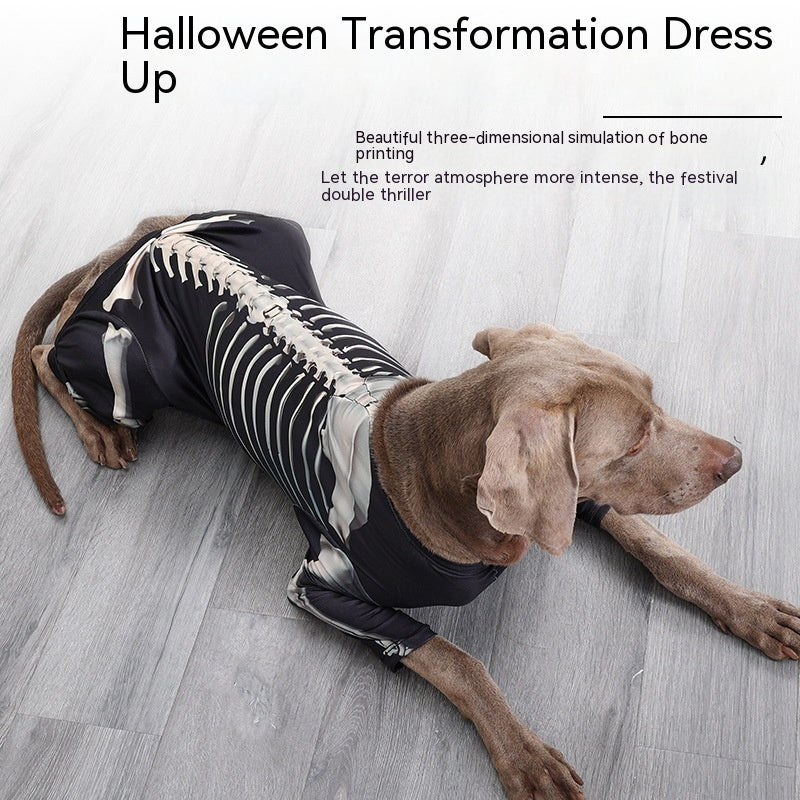 Halloween Skeleton Pet Costume – Scary Dog & Cat Outfit