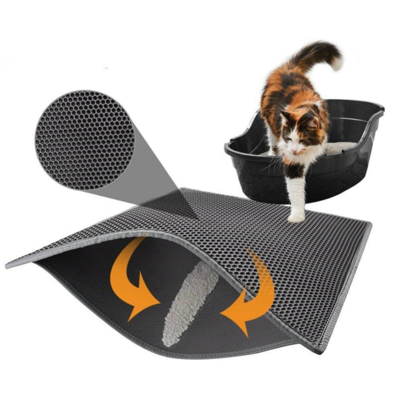 Honeycomb Cat Litter Mat – Double-Layer Waterproof EVA Trap Pad with Non-Slip Base