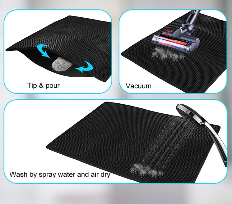 Honeycomb Cat Litter Mat – Double-Layer Waterproof EVA Trap Pad with Non-Slip Base