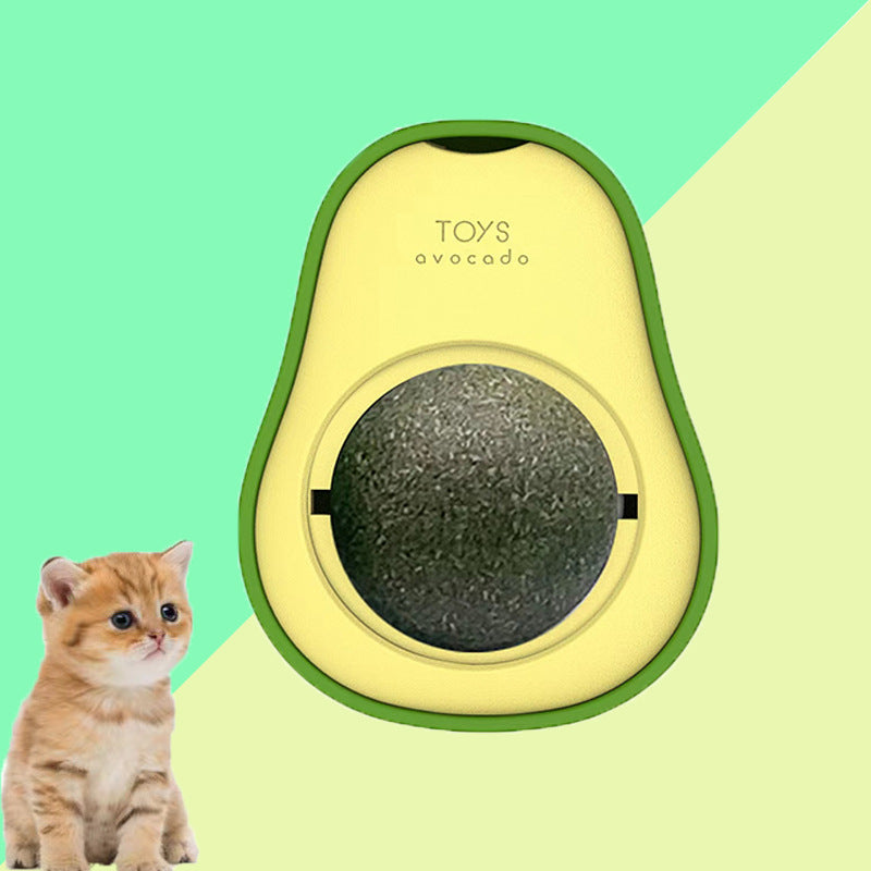 360° Rotating Avocado Catnip Mint Ball – Self-Healing Interactive Dental & Stress Relief Toy for Cats