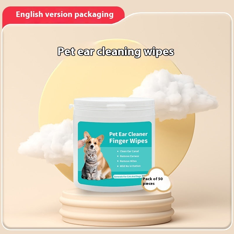 Disposable Pet Cleaning Wipes – Teeth & Ear Care Fingertip Pads for Dogs & Cats