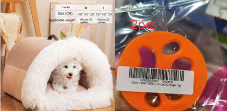 Portable Pet Nest – Warm Autumn & Winter Dog and Cat Bed, Moisture-Proof Long Fur Cat Nest
