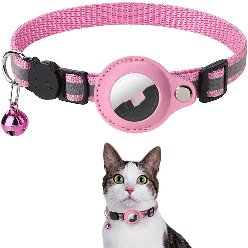 Reflective Waterproof Nylon AirTag Collar for Dogs & Cats – Breakaway Safety Buckle & Built-In Apple AirTag Holder