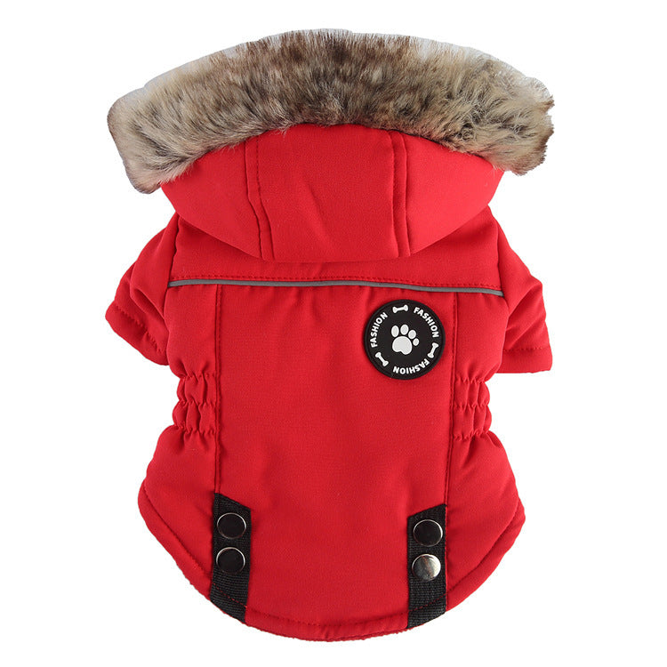 Zippered Cotton Winter Jacket for Dogs & Cats – Soft, Warm Pet Coat with Harness Compatibility